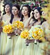 Bridesmaids in yellow