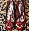 Red wedding shoes