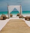 Beach wedding ceremony