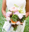 Creative succulent wedding bouquet by Sarah Winward