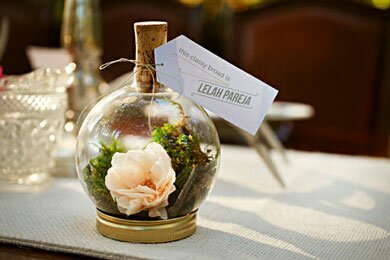 DIY terrarium escort cards from Wednesday Inc