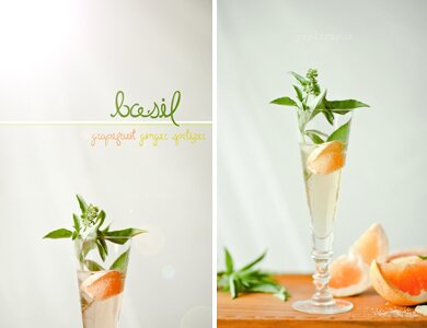 Joylicious ginger, basil, grapefruit spritzer